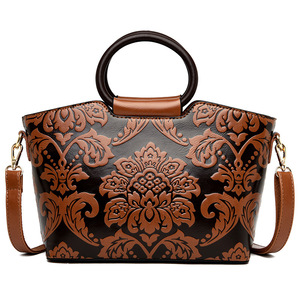 Sac à main personnalisé à imprimé floral pour femmes, sacs à bandoulière en cuir PU, sac fourre-tout pour le dropshipping - Product Image 6