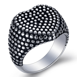 Heart Shaped Dot <b>Ring</b> 17MM <b>Titanium</b> Steel Unisex Fashion Jewelry Gift Micro Pave Design - Product Image 5