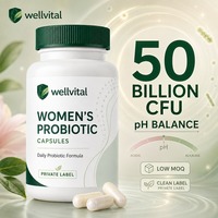 Capsules de Probiotiques pour Femmes à Faible MOQ, Marque Privée, 50 Milliards de CFU, pour l'Équilibre du pH