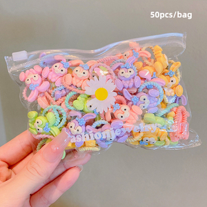 Lot de 50 Liens pour Cheveux Mignons <span class=keywords><strong>2023</strong></span> Tendance, Petits Mini Élastiques Couleur Bonbon, Adorables Bandes en Caoutchouc Dessin Animé pour Filles et Bébés, Accessoires Capillaires - Product Image 5