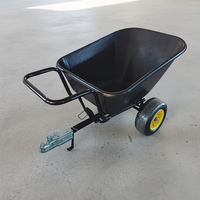 Chariot de jardin en métal durable, remorque de jardin, chariot à benne basculante avec double roues, capacité de charge de 400 kg