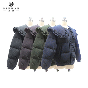Ropa de invierno con cuello cuadrado de encaje para niña, abrigos de plumón con cierre de botones para <span class=keywords><strong>mujer</strong></span>, chaqueta acolchada de invierno acolchada de plumón de <span class=keywords><strong>ganso</strong></span> para <span class=keywords><strong>mujer</strong></span> - Product Image 3