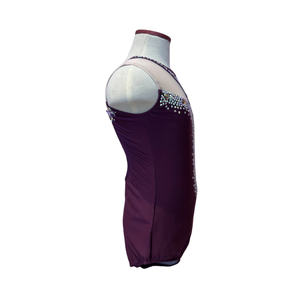 Tenue de ballet pour adultes Winy Wine, en nylon et élasthanne bleu marine, pour une extensibilité impeccable, rehaussant l'élégance des artistes. - Product Image 4