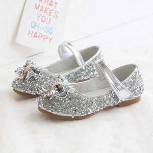 Nieuwe Pailletten Strik Platte Casual Kinderschoenen Meisjes Zachte Zool Kristal Sandalen Baby Mode Mooie Prinsessen Stijlen - Product Image 5