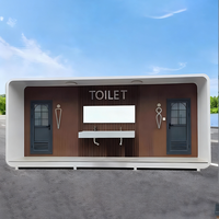 Toilettes et douches mobiles modernes intégrées pour l'extérieur, toilettes publiques pour sites touristiques, conteneur robuste et écologique