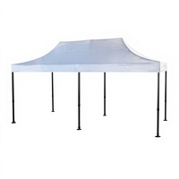 Tente de jardin POP blanche 6x4,5m, résistante, en tissu Oxford 600D, revêtement PU, imperméable, anti-UV, ignifuge, toutes saisons