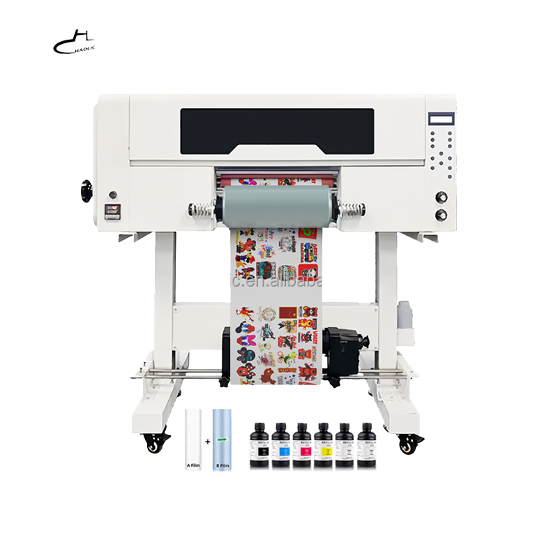 Haolic XP600 Dual-Head Impresora A3 UV DTF Printer Sticker All in One Tumbler Wraps Holographic Print Dimension UV DTF Printer