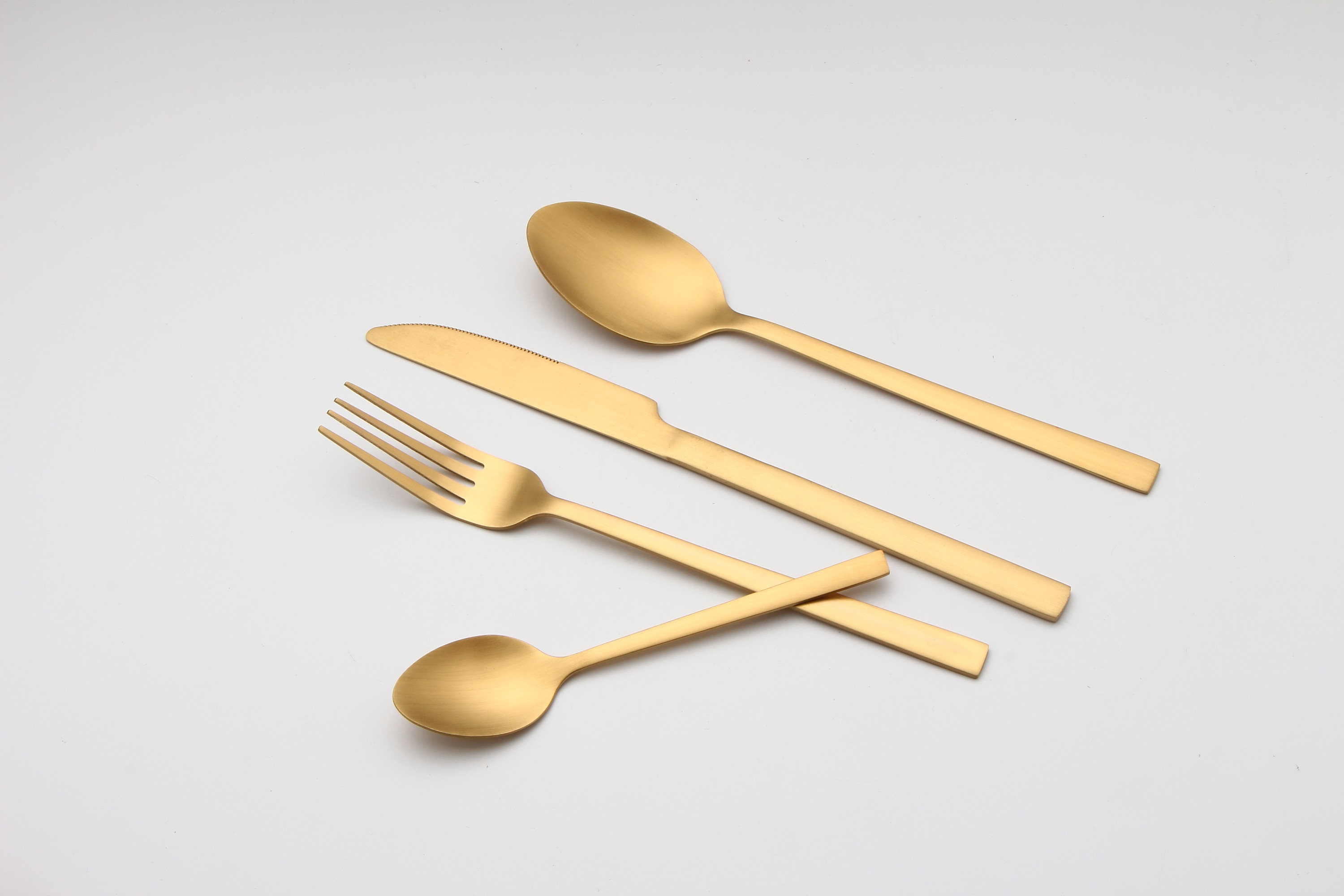 Restaurant Gold Plated Wedding Bulk Stainless Steel Modern Custom Logo Matte Black Flatware Dinnerware Sets Spoon Fork Superior · image 4
