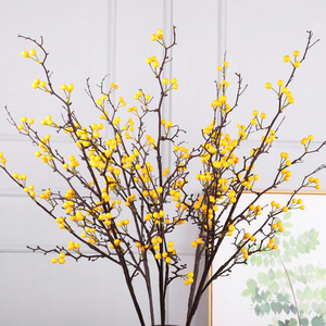 กิ่งเบอร์รี่สีทองประดิษฐ์ 130 ซม. สีเหลือง งานแฮนด์เมด ตกแต่งบ้าน งานแต่งงาน โต๊ะทำงาน - Product Image 1