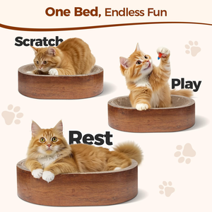 Pets Products 2026 New Design Oval <b>Cat</b> Scratcher Corrugated Paper Sleeping Beds for <b>Cats</b> Nest OEM Pet Furniture for Indoor <b>Cats</b> - Product Image 4