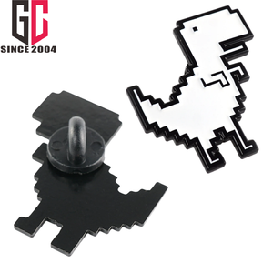 15 ans d'usine personnalisé blanc 8 bits T-Rex <span class=keywords><strong>dinosaure</strong></span> métal émail épinglettes rétro Pixel caméra badge broche - Product Image 1