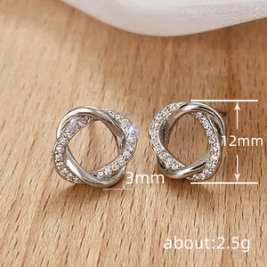 Orecchini a Perno Minimalisti con Zirconi, Eleganti e Scintillanti, Gioielli da Donna per Uso Quotidiano, Idea Regalo - Product Image 3