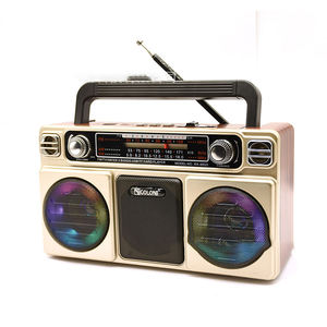 Factory Retro Disco Light Radio AM FM SW 4 Band Portable Desktop Radio Stereo Sound USB TF Play Plastic Rechargeable Battery - Product Image 4
