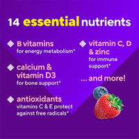 Gummies multivitaminées végétaliennes saveur baies pour femmes, marque privée OEM, avec biotine, pour le soutien immunitaire, osseux et l'énergie