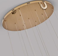 Luminaire suspendu moderne à hauteur réglable pour plafond haut, villa, hôtel, hall, escalier, lampe LED de luxe en cristal doré