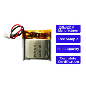 OEM ODM製造 ラルガ・ヴィダ・デ・シクロ 高容量リチウムイオン電池 リチウム3.7V 802020 240mAh Bluetooth機器用 - Product Image 1