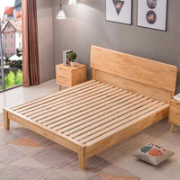 Lit double en bois massif de pin JIA MU JIA