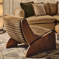 Fauteuil Chesterfield moderne de couleur personnalisée, pieds en bois massif, revêtement en tissu, canapé une place pour usage intérieur, appartements, hôtels