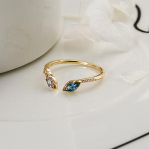 Nouveaux débuts Double tête <span class=keywords><strong>de</strong></span> serpent <span class=keywords><strong>londres</strong></span> bleu Tanzanite blanc topaze bague d'ouverture 2025 bijoux <span class=keywords><strong>de</strong></span> mode à la mode - Product Image 1