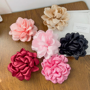 Newest Fashion Chiffon Fabric <b>Rose</b> Flower Duckbill Hairpin Hair Clip Holiday Style Hair Accessories for Women 11cm N-3510 - Product Image 1