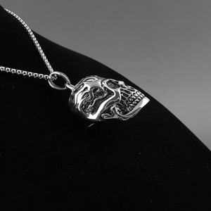 Colliers pendentifs design tête de crâne, bijoux punk hip-hop, accessoires pour garçons, bijoux gothiques en acier inoxydable moulé - Product Image 3