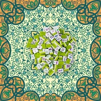 1-3_16_ 30mm Jeu de Mahjong américain gravé à 4 couches, 160 tuiles, poids lourd, vert citron, bleu sarcelle marocain Ora