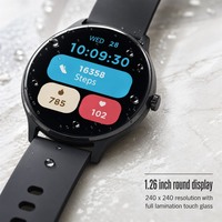 Reloj Inteligente Impermeable IP68 con Pantalla Redonda de 1.26 Pulgadas, Llamadas por BT, 123 Modos Deportivos, Frecuencia Cardíaca, Linterna, Voz AI