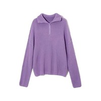 Pull en peluche de cerf à col semi-montant pour femme, couleur unie, coupe ample et polyvalente, collection automne/hiver 2026, style transfrontalier Europe-Amérique