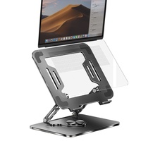 Support de refroidissement ergonomique pour ordinateur portable avec logo personnalisé, accessoire informatique en métal, rotation à 360 degrés, support réglable pour ordinateur portable