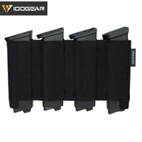 IDOGEAR Quad MP5 / MP7 Porte-chargeur avec attaches à crochet Pochette de chargeur Quad noire pour plate-forme de poitrine MK3 et MK4
