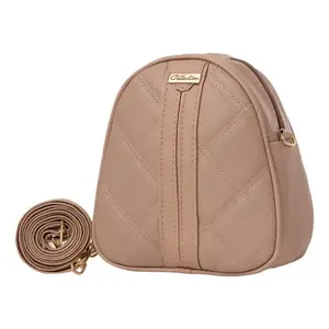 Sac Organisateur de Maquillage Bandoulière pour Femme Fana en Cuir Nude 1-3L Style Show It Off - Product Image 1