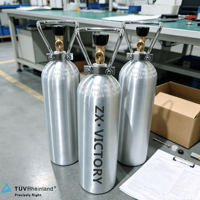 ZX OEM Factory Bulk Shipment TPED AA6061 CO2 Aluminum Tank 0.6L 2L 4L Refillable Food Grade Soda Beverage Cylinder Private Label