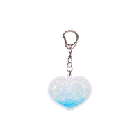Porte-clés et breloques en forme de cœur, avec paillettes liquides flottantes, thème marin, effet sable mouvant, pour bracelet