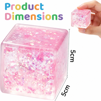 Cube anti-stress Premium Squishy à remontée lente, Cube Fidget sensoriel doux haute densité, Balle à presser effet glace, Jouet Fidget