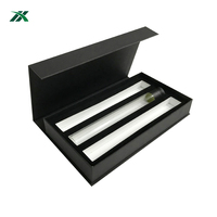 Boîte de présentation d'emballage en papier noir mat personnalisé pour emballage de stockage de tube de poudre de verre avec incrustation de mousse EVA