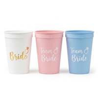 Gobelets en plastique pour cadeaux de mariage en gros |   Lot de tasses personnalisées pour la fête de la mariée, 16 oz |   Articles de table réutilisables personnalisés imprimés