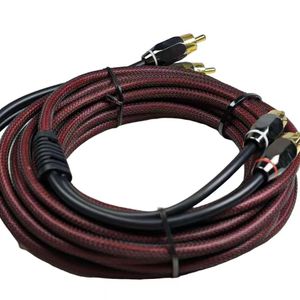 Cable de Audio Trenzado de Nailon Macho a Macho, Conector Chapado en Oro, Cable de Interconexión RCA Estéreo HIFI para Amplificador de Coche - Product Image 6