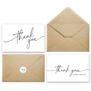 Cảm ơn bạn thẻ với phong bì, giấy kraft nâu, 18 gói, 4x6, trống bên trong - Product Image 1