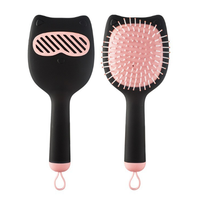 Peigne à cheveux chat à grande tête peinte à la main avec coussin moelleux, portable, en ABS, pour le Nouvel An, la remise des diplômes et la rentrée scolaire
