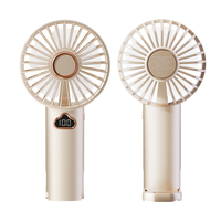 Ventilador Portátil USB Multifuncional de Mano, con Gran Potencia de Viento, Pantalla Digital, Mini Tecnología Portátil, Diseño Moderno en Plástico