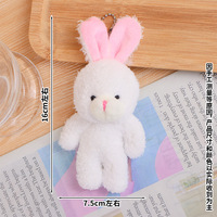 Adorables breloques de sac en forme d'ours en peluche couleur blush et jouets en peluche lapin avec rembourrage en coton PP - Vente en gros