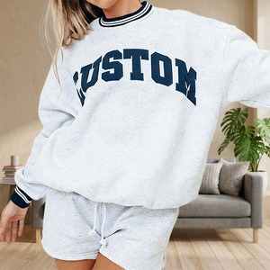Sweat-shirt décontracté pour femme, col montant, hiver, automne, printemps, avec broderie personnalisée de lettres grecques – Écologique et respirant - Product Image 2