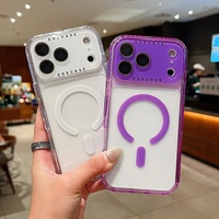 Coque de téléphone portable magnétique transparente colorée de haute qualité 3 en 1 pour iPhone 13 14 15 16 17 Pro Max – Vente en gros