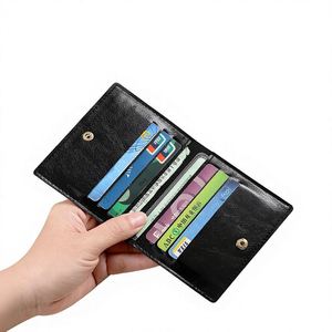 Wholesale Custom <b>RFID</b> <b>Blocking</b> Gents Crazy Horse Short <b>Wallet</b> Custom Minimalist Slim Bifold Men's Genuine Leather <b>Wallet</b> - Product Image 1