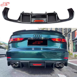 Alerón de patrón de carbono ABS de alta calidad con luz LED para <span class=keywords><strong>Audi</strong></span> <span class=keywords><strong>A3</strong></span> S3 difusor de parachoques trasero <span class=keywords><strong>Bodykit</strong></span> 14-16 - Product Image 1