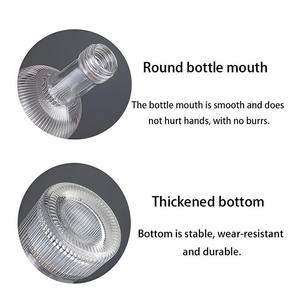 Bouteille en verre à rayures verticales vide personnalisable de 330 ml, 375 ml, 500 ml, ronde avec bouchons à vis pour l'emballage de vin, whisky, vodka - Product Image 6