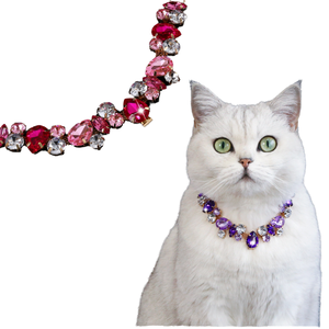 Collier de luxe pour animaux de compagnie en alliage orné de cristaux et de strass, design à pois, pour chats et chiens - Product Image 4