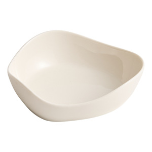 White Glazed Ceramic Soup Noodle Breakfast Triangle Fruit Salad Bowls Set Microwave Safe Modern Simplicity Design Hotel - Product Image 5