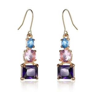 Orecchini Pendenti Viola Misti per Donne, Eleganti Orecchini Pendenti Medi-Lunghi, Gioielli di Moda per Uso Quotidiano e Feste - Product Image 5