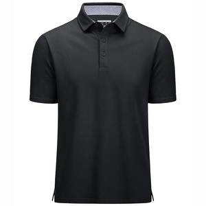 Chemises polo slim fit à manches courtes, respirantes, séchage rapide, 100% coton, de haute qualité, en vente à prix abordable - Product Image 1